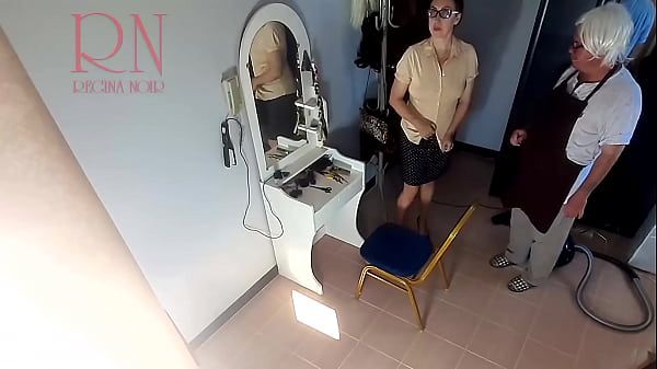 Hidden Camera In Stripped Barbershop. Hairdresser Makes Peel Dame Ho Cut Her Hair. Barber, Nudism. 21 188