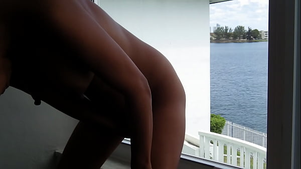 Public View. Wife Mounts A Dildo In A Window. Voyeurstyle.
