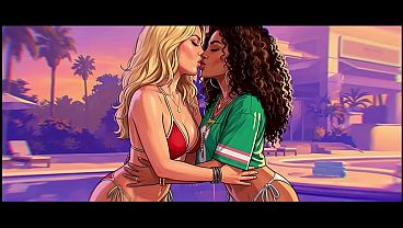 Grand Theft Auto V/VI Glaze Girls Lesbian Snogging (AI Generated)