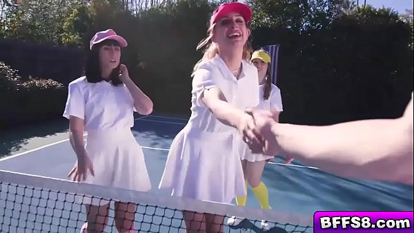 Besties Getting A Tennis Lesson From A Stallion They All Covet To Nail And The Claws Come Out Right Away!