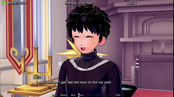 Two Nuns Hands Father Oral - Lewd Town Adventure - Sex Scene Gameplay