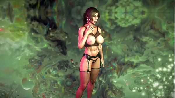 Buxom Oiled Lara Croft In Black Lingerie Can Do More Than Just Rob Tombs