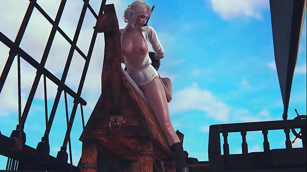 Ciri From The Witcher 3 Untamed Hunt Aka Ciri Of Vengerberg Dry Humping Wooden Hourse Until Climax With Her Shaved Pink Pussy On A Boat