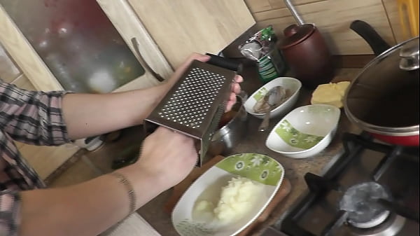 In Stockings In High Heels No Panties And Bra Sensual MATURE Frina Continues Her Nude Cooking. Steamy And Cold Minced Meat Roll On The Menu Today