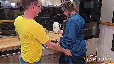 Trying To Make Coffee For My Man... But He Preferred To Stuff My Booty. I Ended Up Spraying Like Crazy Directly Into His Cup! So Spontaneous And Raunchy
