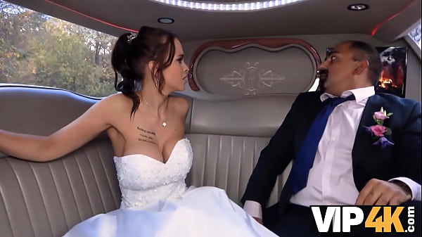 VIP4K. Bride Permits Husband To Watch Her Having Rump Scored In Limo