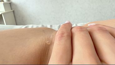 New Vibrator In Bright Pink Bodysuit - Sopping Silky Honeypot Closeup POV