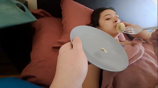 After Surgery Spouse Sprays And Receives Face Finish Cream From Her Caregiver