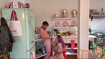 BTS Flatmates Kitchen "Creampie My Narrow Pussy"