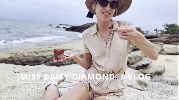 Eating Choco Cake On Diamond Blue Beach SFW