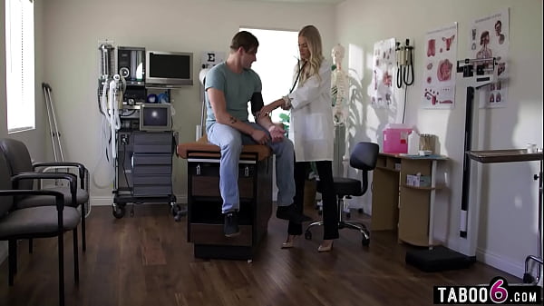 Blazing Blonde Doctor Emma Hix Finds A Patient Jacking Off In Her Office And She Craved To Know More