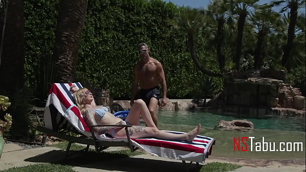 Light-haired Stepgirl Tempts Her Stepdad By The Pool