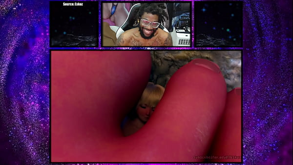Red Giantess Oversized Breast Bald Pussy Demon Swallows Her Bald Honeypot Friend