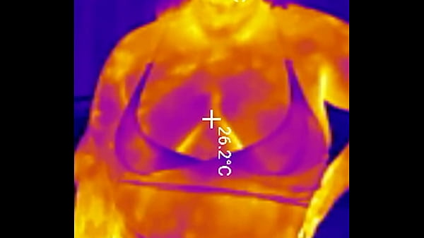 Sports Bra Try-On, Breast Bounce Tests, Bare Gyrate Tempt THERMAL POV (4K Portrait)