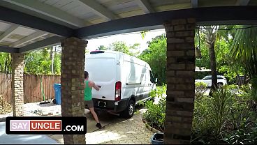 Derek Snatches Jace Massaging Outdoors And Delivers A Raw Bang Instead