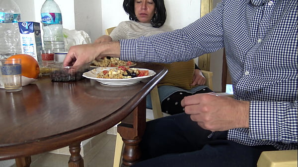 Smoking Pregnant Algerian Mature And Masturbating Stepson During Breakfast
