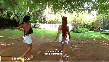MASSIVE NATURALS Black Besties Play Outdoors Then Gets Exposed In Lesbian Dildo Backdoor Stuffing