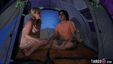 Stepson Rails Voluptuous Light-haired Mature MOMMY Stepmommy In A Tent