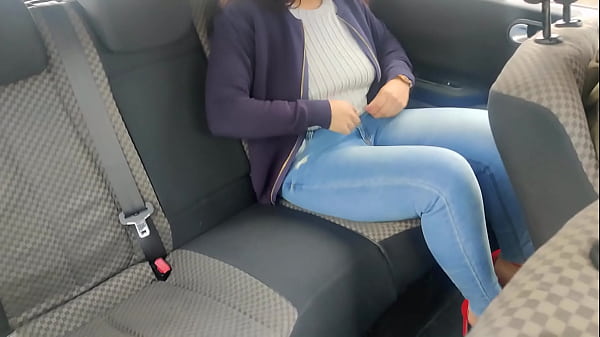 Busy Worker In Red Heels Masturbates Her Snatch And Butt In A Car Taxi/uber