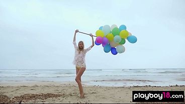 Extra Slender Italian Exposed MATURE Francy Torino Playing With Her Baloons