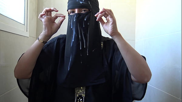 A Moroccan Muslim Chick Is SHOCKED!!! Her Colleague Doused Her Hijab Full Of Spunk In The Toilet.