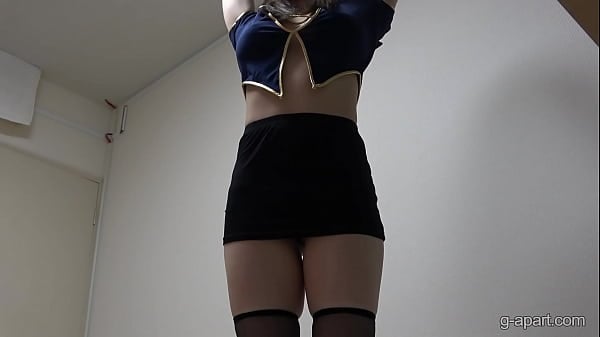 Natural Jugs Japanese Girl Changes From Flight Attendant Uniform Into Micro Bikini