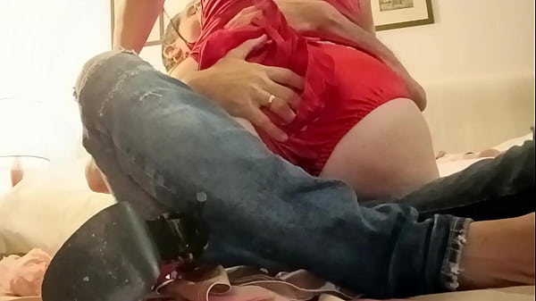 2466tec02 - French Novice Who Wears Satin Outfit With Stockings And High Heels, Nails, Laps Asshole, Sucks Members