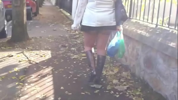 Exhibition Street Upskirt And Stocking