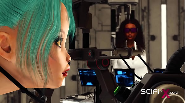 Sex In A Spaceship. Space Busty Gal In Cuffs Gets Fucked Powerful By Sex Robot In The Lab