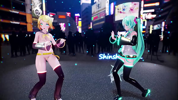 Miku & Rin Ravishing Nude Dance - Heart Pie Dance Hall MMD By Shinshi52