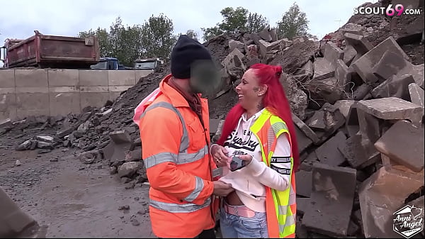 ROTHAARIGES DEUTSCH YOUNG-BABE VON BAUARBEITER AUF BAUSTELLER GEFICKT