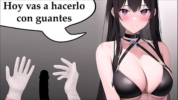 JOI HENTAI, Profesora Experta En Pajas. Usando Guantes.