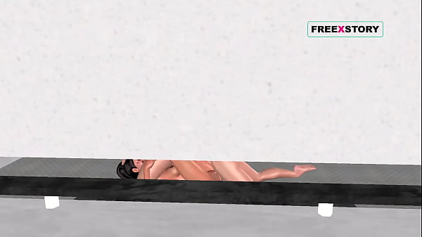Animated 3D Cartoon Menage Sex - Two Dudes Smashing An Adorable Honey In Honeypot And Mouth.