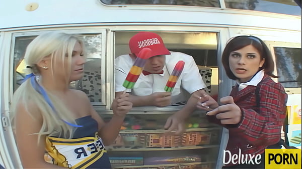 Sexy Honeys Hammerred In The Back Of The Ice Cream Truck