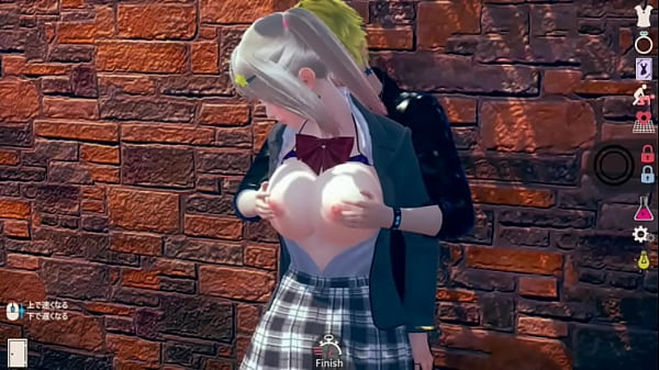 【性格ポジティブで明るい】 AI〇女プレイエロ動画(金髪爆乳JK編 エッチあり)リアル3DCGエロゲーム【ヘンタイゲーム】