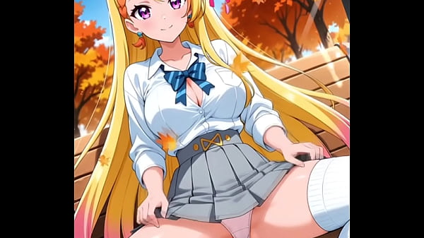 Hentai Golden-haired Honey Masturbate AI Generated