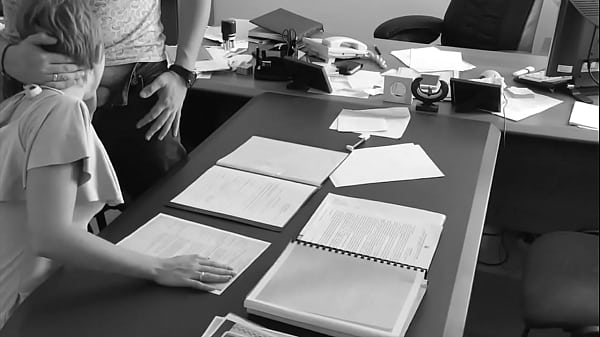The Manager Bangs His Small Receptionist On The Office Table And Films It On Hidden Camera