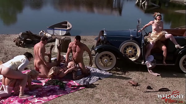 WHORNY FILMS Best Outdoor Porn Orgy Ever Steamy Dolls Indulge In Large Group Fuck
