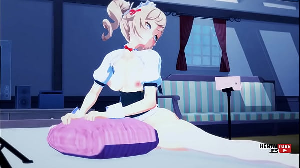 Genshin Impact Hentai -Barbara Films Herself Working A Dildo While Lumine Watches Her Stealthily And Masturbates