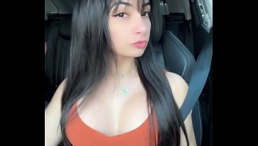 PUBLIC Blazing Giant Knockers Latina EMANUELLY RAQUEL BARING JUGS IN THE CAR