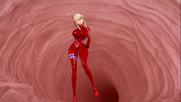 Red Suit Lady MMD Smoking