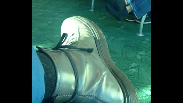 Ripe Man Sockplay In Airport Terminal