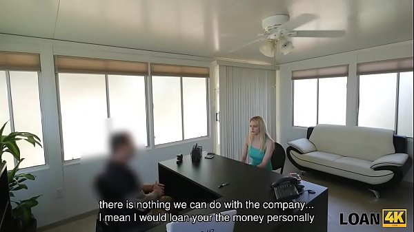 LOAN4K. Beautiful Blonde Allie Rae Gladly Offers Her Sissy To Loan Agent