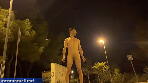 Walking Bare At Night Around The Neighborhood