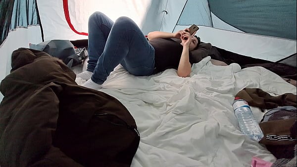 Lost Indigenous Dame Is Charmed By A Camper In A Tent In A Forest