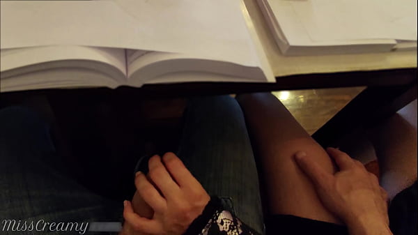 Teacher Works Off A Student's Pole In Classroom During University Class - MissCreamy