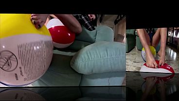 Beach Testicle Pressure Play Barefoot Squeeze, Cameltoe & Leg Pulverizing