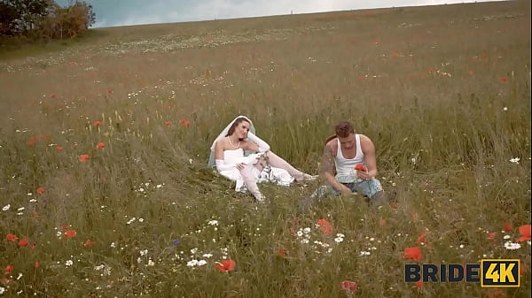 BRIDE4K. Lovely Raven-haired Bride Slams A Hot Shepherd In A Summer Field