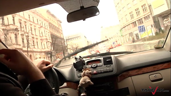 Two Hotties Tantalize Outsider From The Street To Have Backseat Car Smash