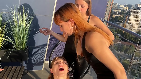 Enormous City Spitting And Human Ashtray Humiliation Lezdom Outdoor